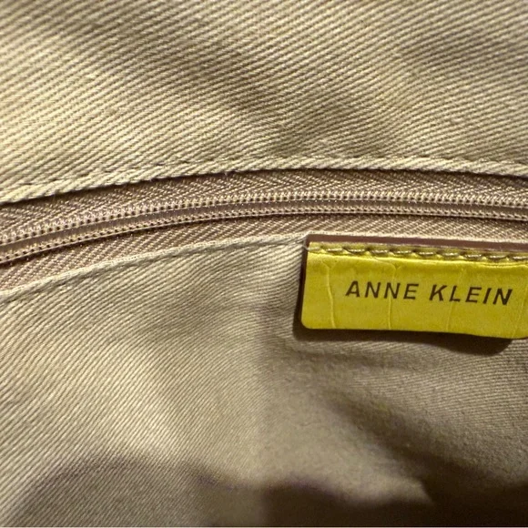 Anne Klein Yellow Croc-Embossed Satchel - Picture 3 of 7